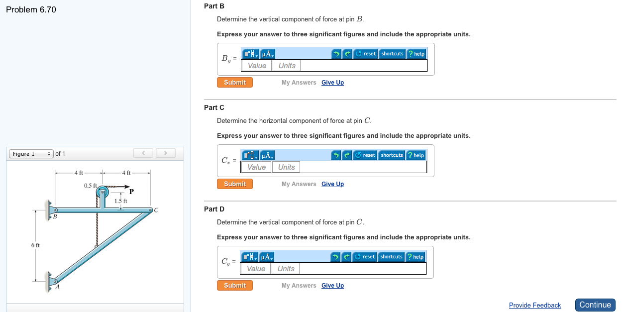 Solved Determine the horizontal component of force at pin B. | Chegg.com