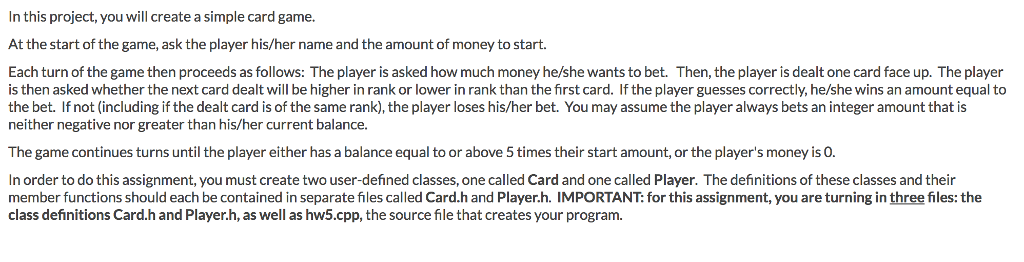 solved-in-this-project-you-will-create-a-simple-card-game-chegg