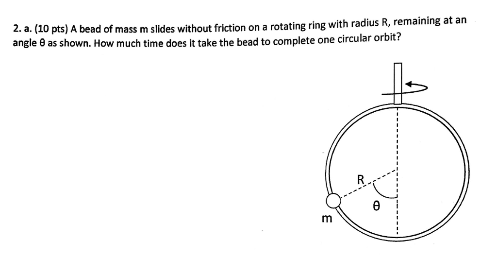 Solved A bead of mass m slides without friction on a | Chegg.com