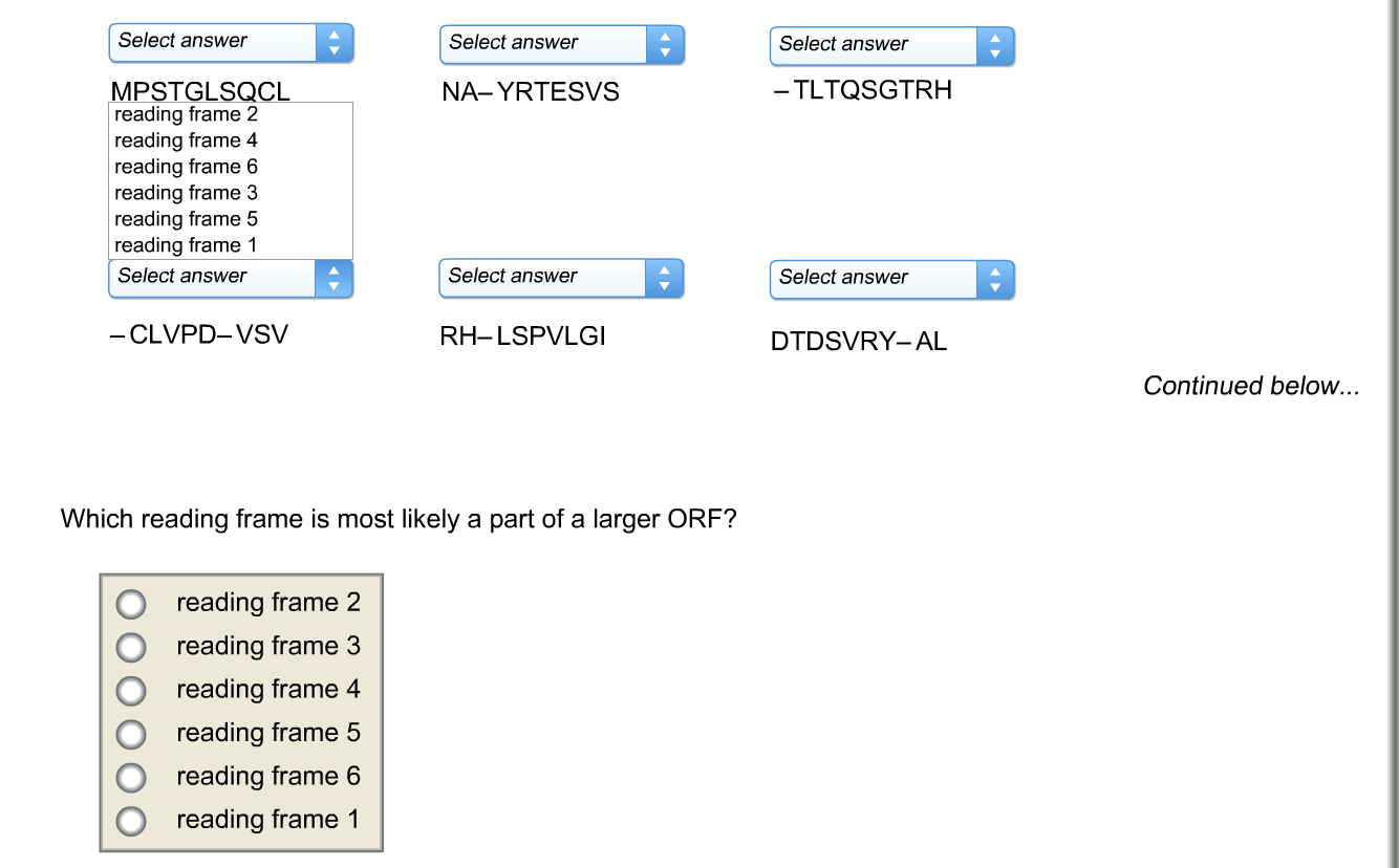 Solved Whereas there are six potential reading frames for