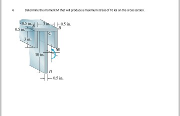 Solved Determine the moment M that will produce a maximum | Chegg.com