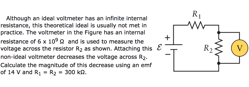 Solved Although an ideal voltmeter has an infinite internal | Chegg.com