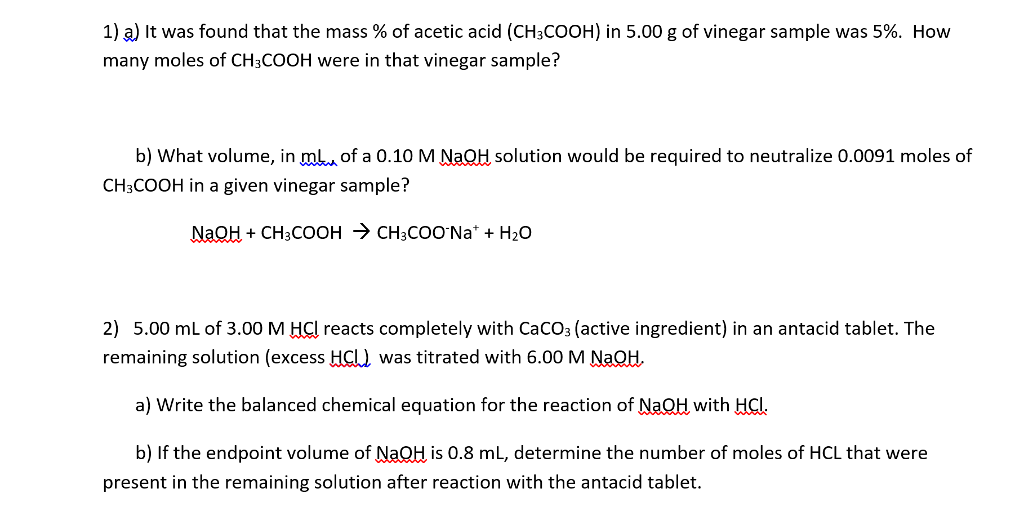 56+ calculate the number of grams of ch3cooh in the vinegar TimwaiNicol