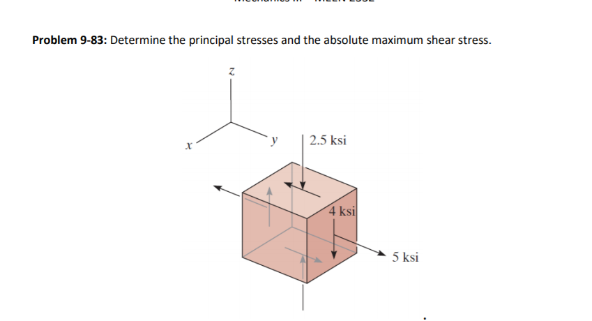 Solved Determine the principal stresses and the absolute | Chegg.com
