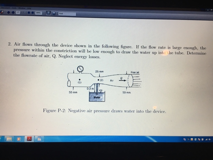 Solved Air flows through the device shown in the following | Chegg.com