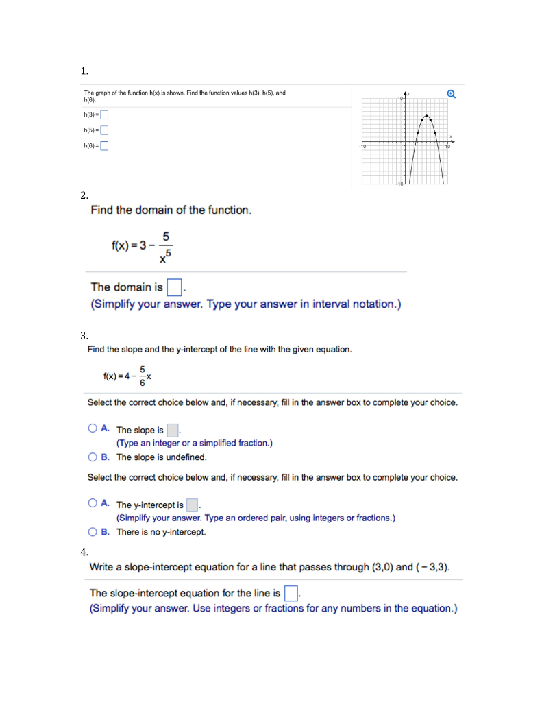 Solved The graph of the function h(x) is shown. Find the | Chegg.com