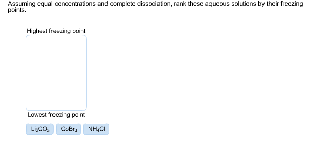 Solved: Assuming Equal Concentrations And Complete Dissoci... | Chegg.com