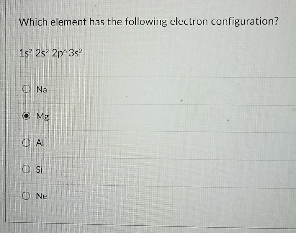 Solved Which element has the following electron | Chegg.com