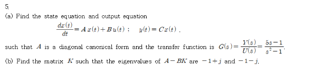 Solved (a) Find the state equation and output equation dar | Chegg.com