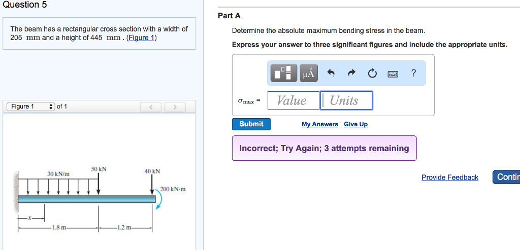 Solved The beam has a rectangular cross section with a width | Chegg.com
