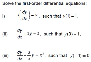 Solved: Solve The First-order Differential Equations; | Chegg.com