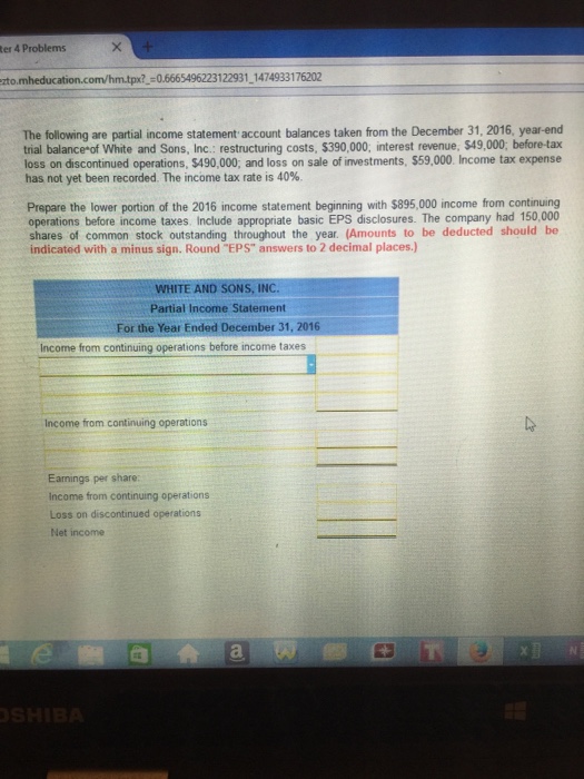 Solved The following are partial income statement account | Chegg.com