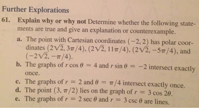 Solved Explain why or why not Determine whether the | Chegg.com