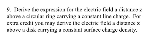 Solved Derive the expression for the electric field a | Chegg.com