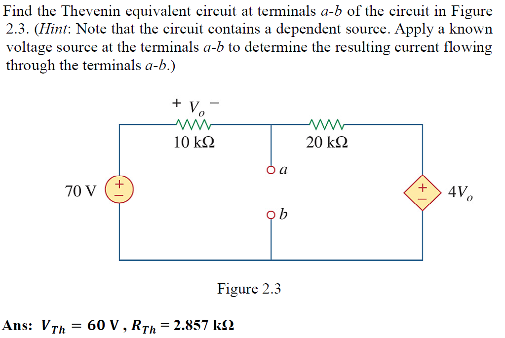 Solved Find The Thevenin Equivalent Circuit At Terminals A-b | Chegg.com