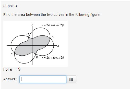 Solved: Find The Area Between The Two Curves In The Follow... | Chegg.com