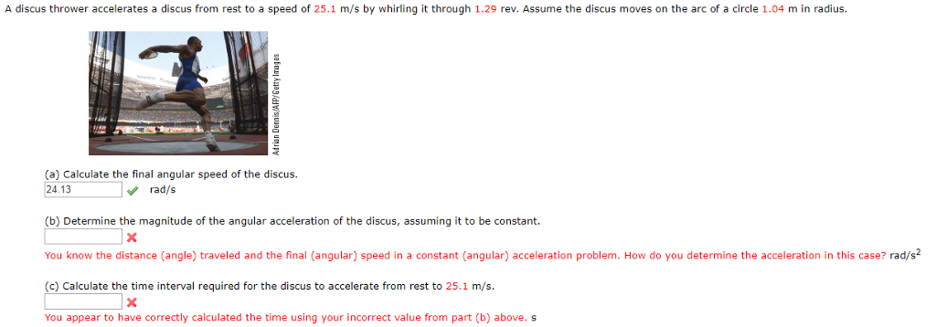 Solved A discus thrower accelerates a discus from rest to a | Chegg.com