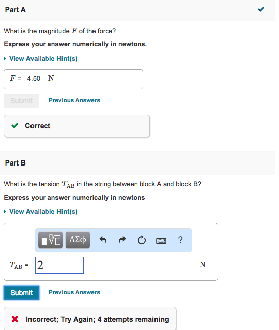 Solved Part A What is the magnitude F of the force? Express | Chegg.com