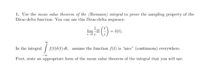 Solved Use the mean value theorem of the (Riemann) integral | Chegg.com