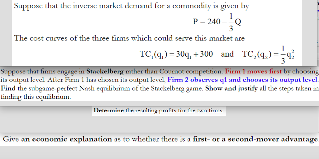 Solved Suppose That The Inverse Market Demand For A | Chegg.com