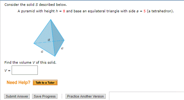 Solved Consider the solid S described below. A pyramid with | Chegg.com