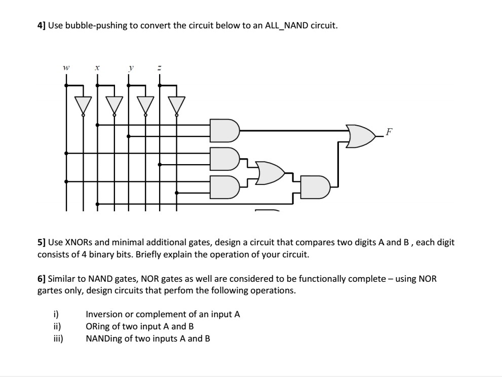 Solved 4] Use Bubble-pushing To Convert The Circuit Below To 