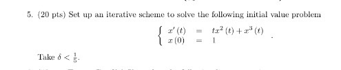 Solved Set up an iterative scheme to solve the following | Chegg.com