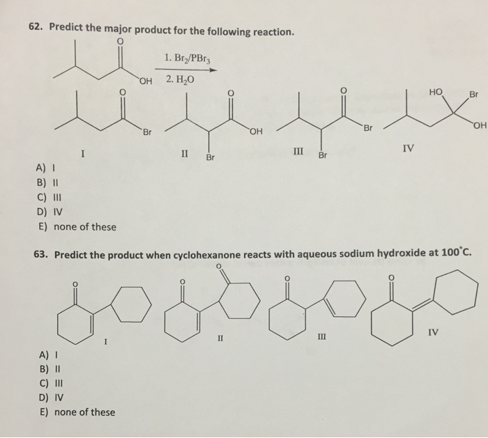 Solved Predict The Major Product For The Following Reaction 6436