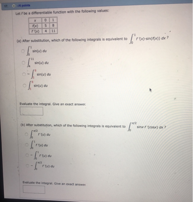 Solved Let F Be A Differentiable Function With The Following