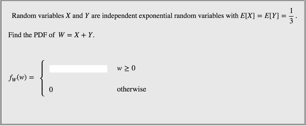 Solved Random variables X and Y are independent exponential | Chegg.com