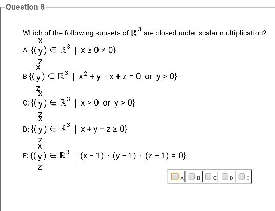 Solved Question 8 Which of the following subsets of R are Chegg