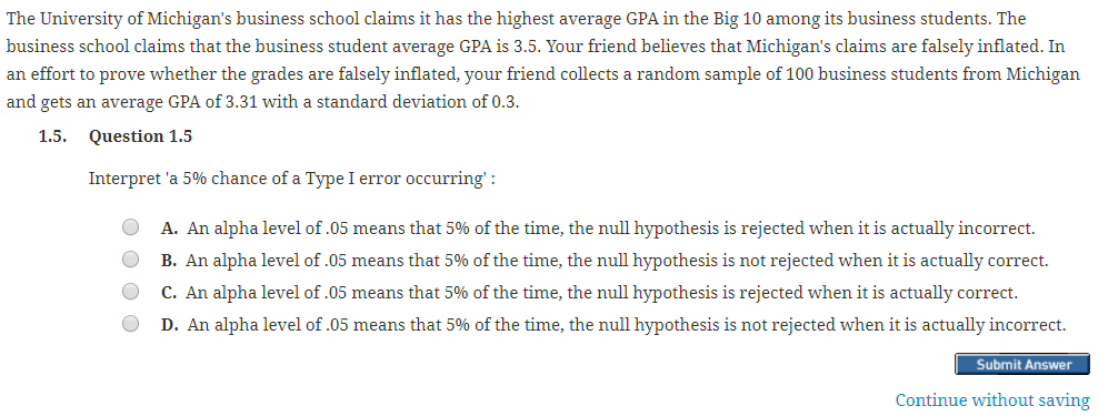 hypothesis testing of single population mean