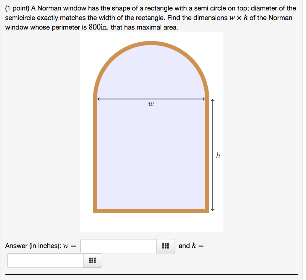 Solved A Norman window has the shape of a rectangle with a