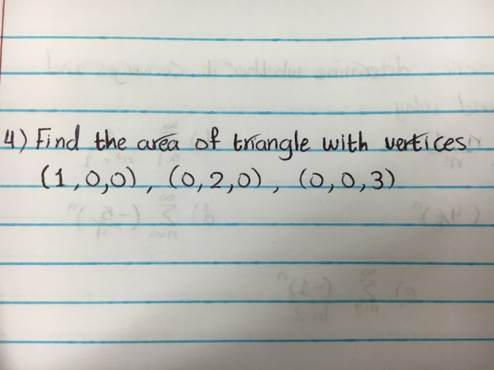 find area of triangle with vertices 1 0 6 0 4 3