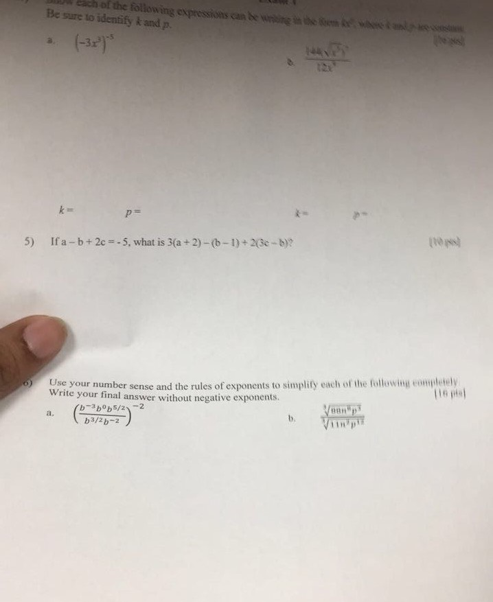 Solved If A - B + 2c = -5, What Is 3(a + 2) - (b - 1) + | Chegg.com