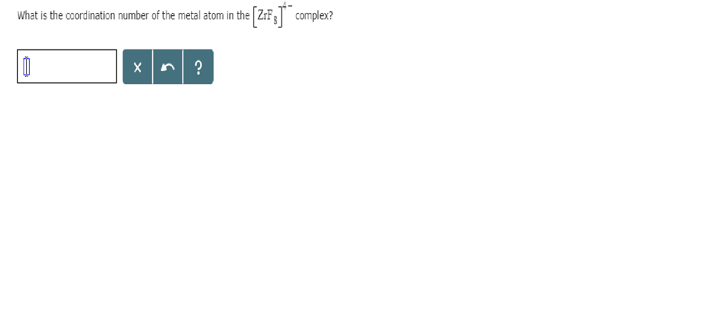 Solved What is the coordination number of the metal atom in Chegg com