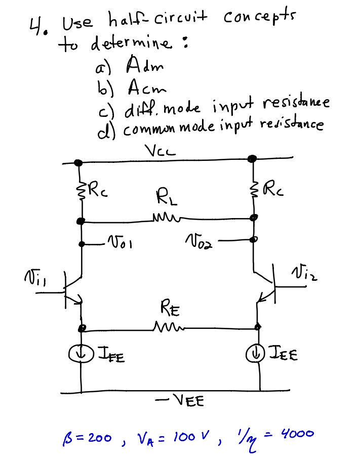 Solved Use Half-circuit Concepts To Determine: A) Adm B) | Chegg.com