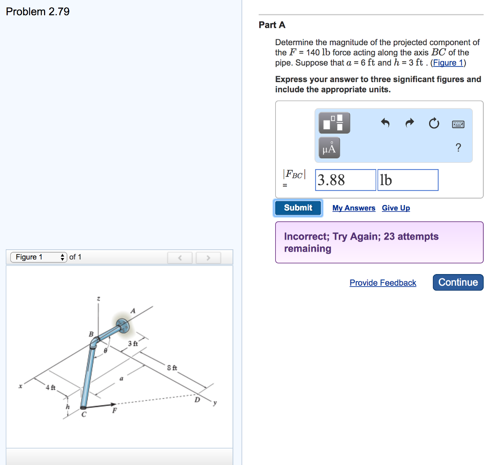 Solved Determine the magnitude of the projected component of | Chegg.com