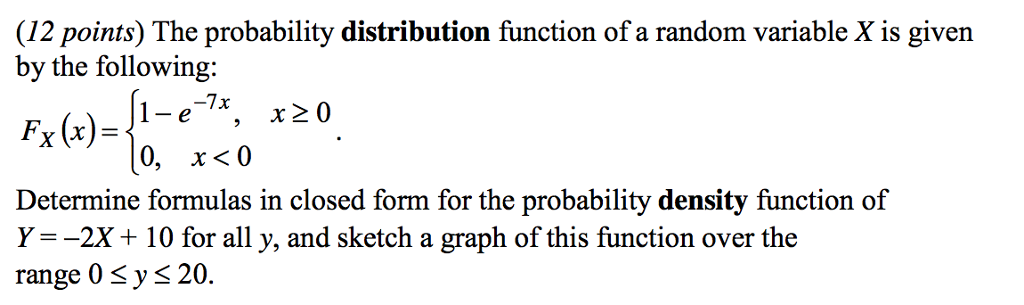 Solved The probability distribution function of a random | Chegg.com