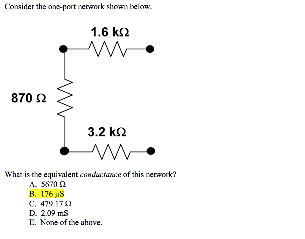 Solved Consider the one-port network shown below. 1.6 kS2 | Chegg.com