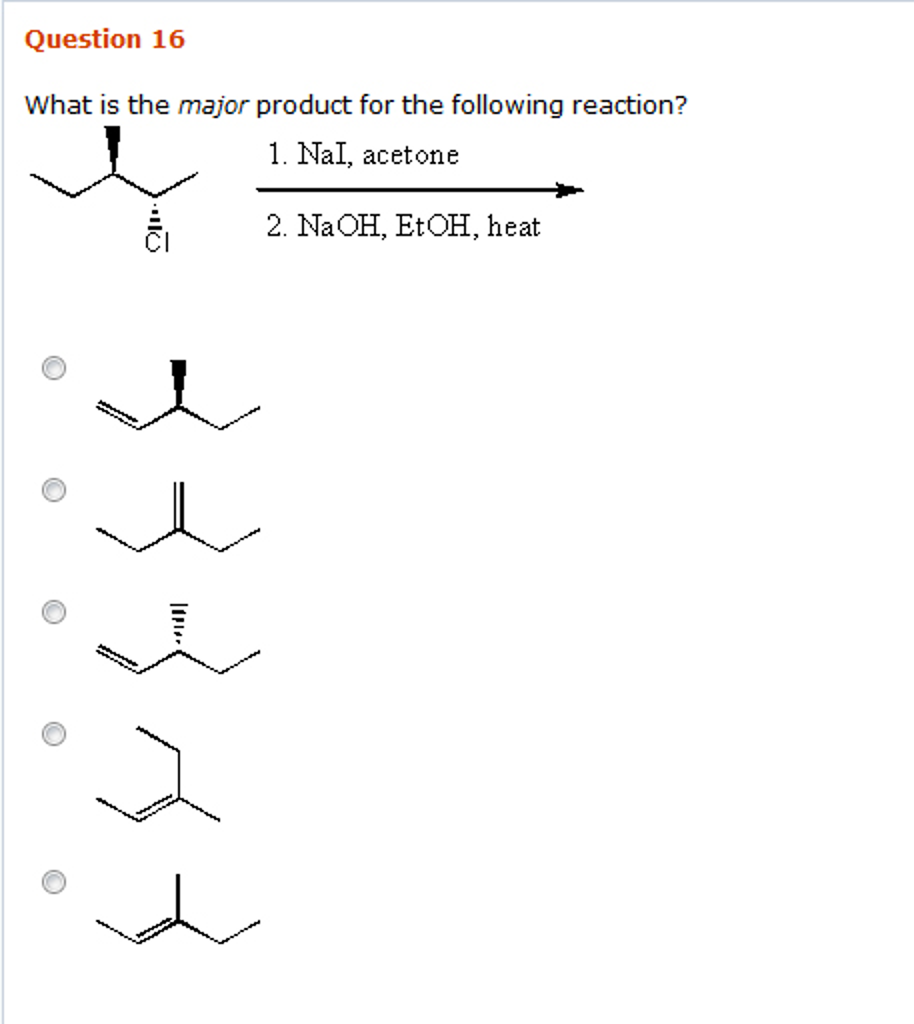 What Is The Major Product Of This Reaction