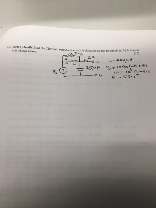 Solved Find the Thevenin equivalent circuit looking across | Chegg.com