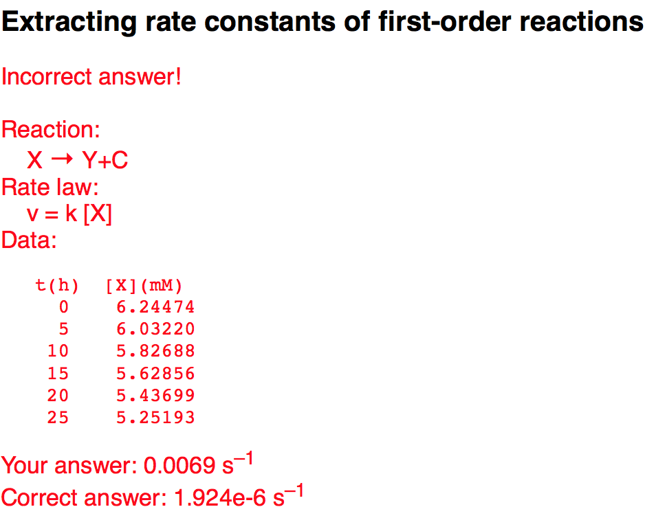 Solved Extracting rate constants of firstorder reactions