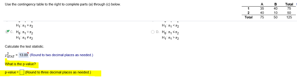 Solved Use The Contingency Table To The Right To Complete 5552