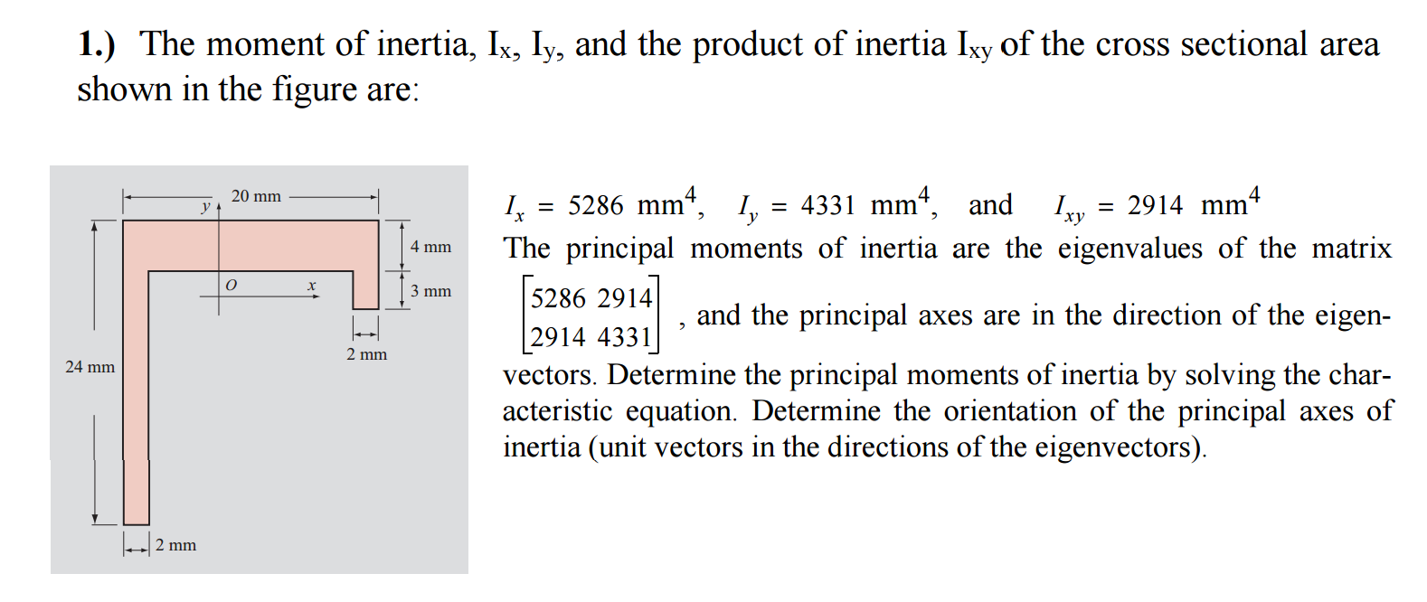 Solved The moment of inertia, I_x, I_y, and the product of | Chegg.com