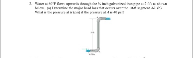 Solved Water at 60 degree F flows upwards through the %-inch | Chegg.com