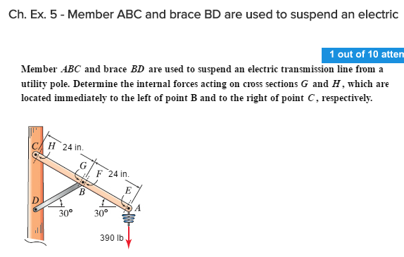 Solved Ch. Ex. 5 Member ABC And Brace BD Are Used To Suspend | Chegg.com