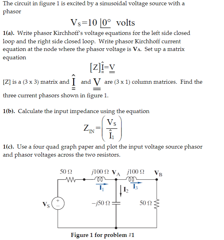 Solved The circuit in figure 1 is excited by a sinusoidal | Chegg.com