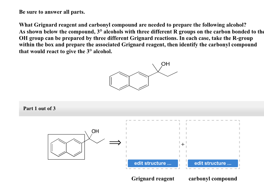 Grignard reagent and carbonyl compound image
