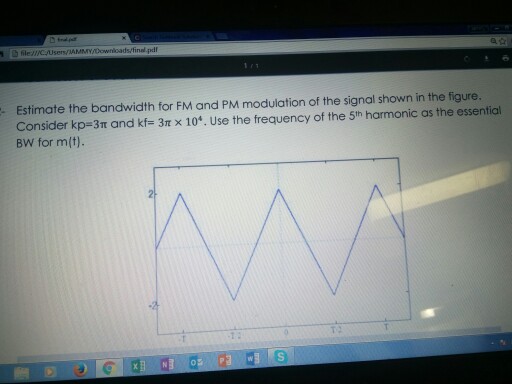 Solved Estimate the bandwidth for FM and PM modulation of | Chegg.com
